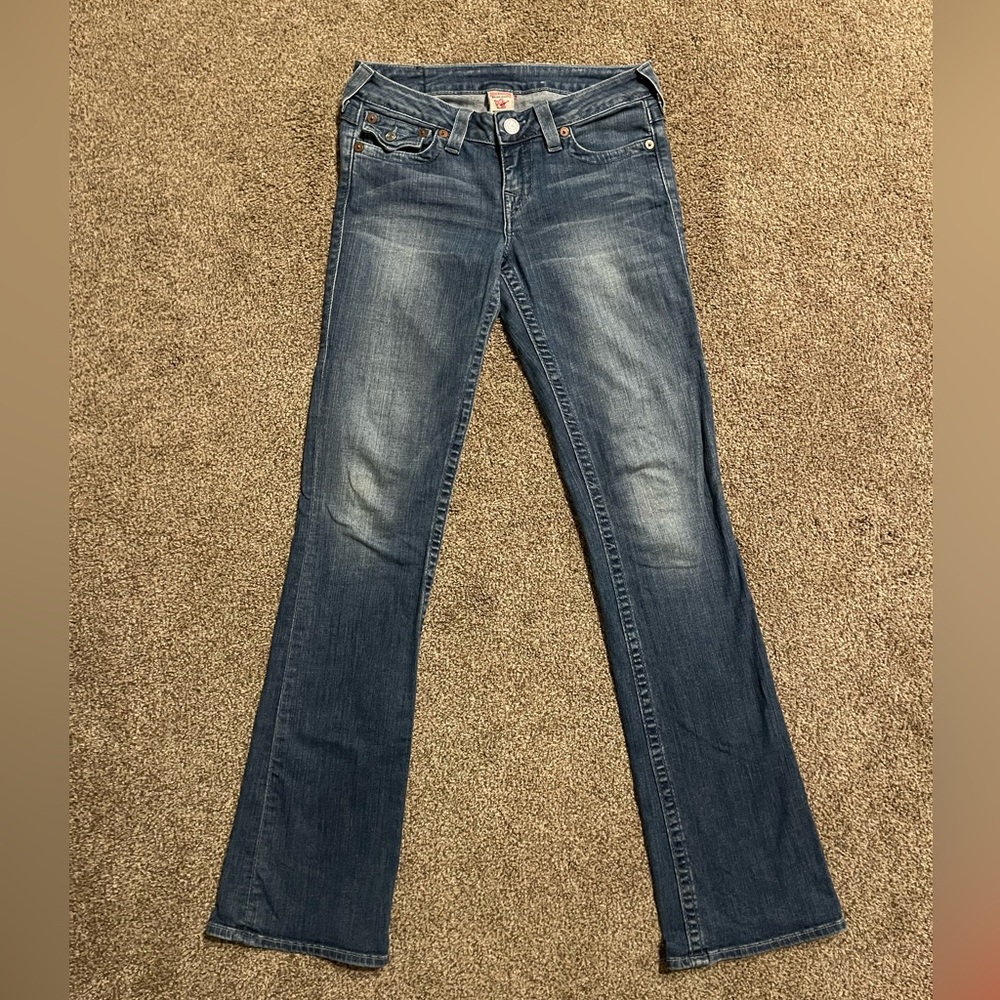 True Religion Women's Boot Cut Jeans in Medium Blue Wash